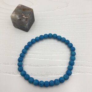 HANDCRAFTED Blue Lava Stretch Bracelet